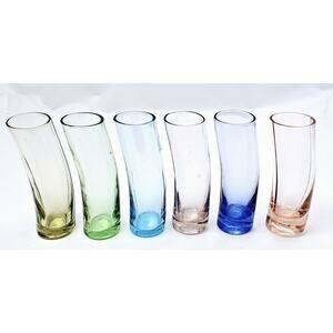 Vintage Circleware Curved 2 oz. Shot Glasses Set Of 6